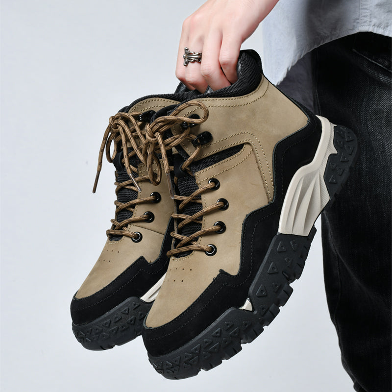 Herren-Arbeitsstiefel aus echtem Leder, Outdoor-Sicherheitsstiefel mit dicker Sohle | 6015 
