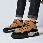 Herren-Arbeitsstiefel aus echtem Leder, Outdoor-Sicherheitsstiefel mit dicker Sohle | 6015 