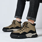 Herren-Arbeitsstiefel aus echtem Leder, Outdoor-Sicherheitsstiefel mit dicker Sohle | 6015 