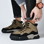 Herren-Arbeitsstiefel aus echtem Leder, Outdoor-Sicherheitsstiefel mit dicker Sohle | 6015 