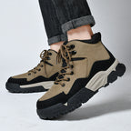 Herren-Arbeitsstiefel aus echtem Leder, Outdoor-Sicherheitsstiefel mit dicker Sohle | 6015 
