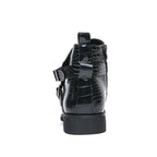 Reißverschluss geprägte High-Top-Lederschuhe Herren Vintage Martin Stiefel | 6805 