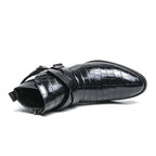 Reißverschluss geprägte High-Top-Lederschuhe Herren Vintage Martin Stiefel | 6805 