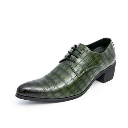 Herrenschuhe mit hohen Absätzen aus Leder – Schnürschuhe für formelle Hochzeiten und Business | 2722 