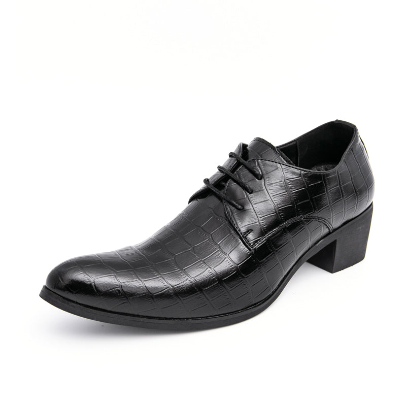 Herrenschuhe mit hohen Absätzen aus Leder – Schnürschuhe für formelle Hochzeiten und Business | 2722 