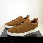 New Genia Men's Slip-On Loafers | Genuine Leather Luxury Sneakers with Sheepskin Lining | Premium Casual Driving Shoes | 6188