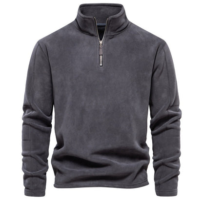 Herren Fleece Pullover Sweatshirts | Herbst-Winter 2025 Europa Mode | Half-Zip Stehkragen Tops | HD08 