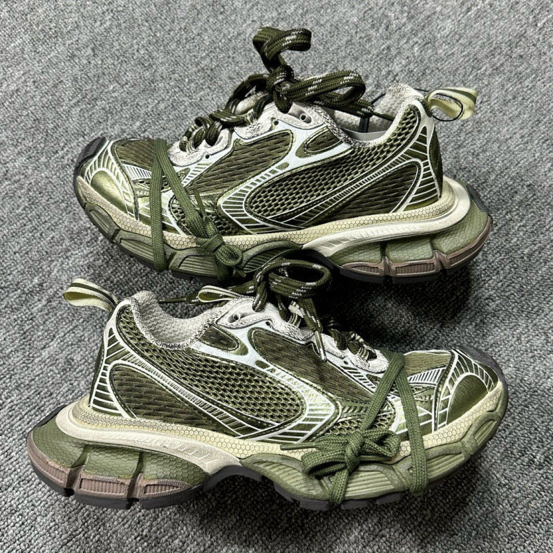 Unisex Paris 3XL Thick-Soled Dad Sneakers Retro Running Shoes Height-Increasing Casual Lace-Up Trainers