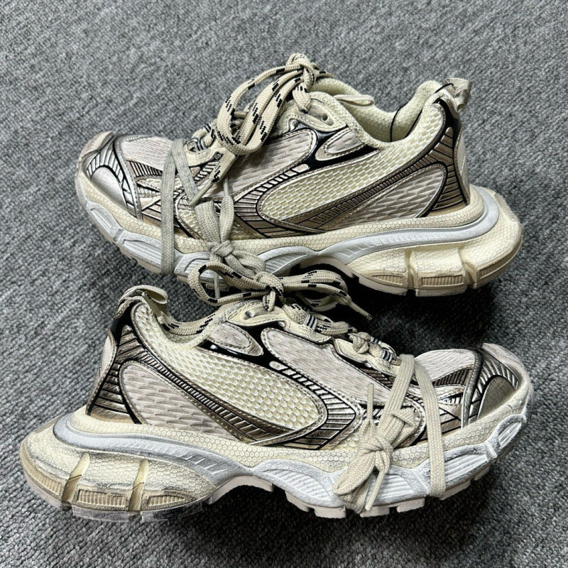 Unisex Paris 3XL Thick-Soled Dad Sneakers Retro Running Shoes Height-Increasing Casual Lace-Up Trainers