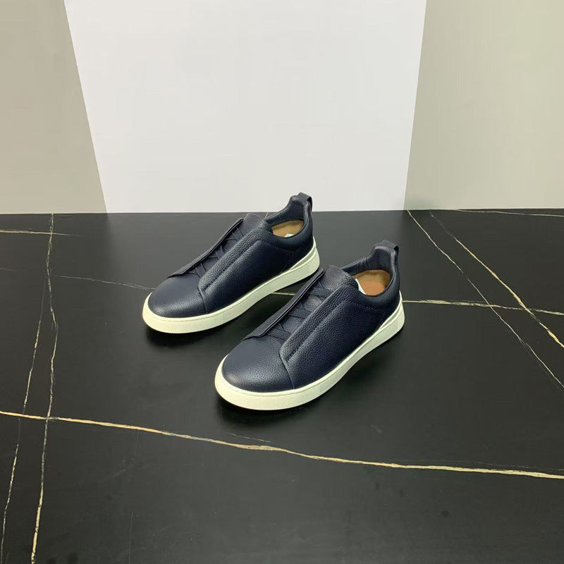 New Genia Men's Slip-On Loafers | Genuine Leather Luxury Sneakers with Sheepskin Lining | Premium Casual Driving Shoes | 6188