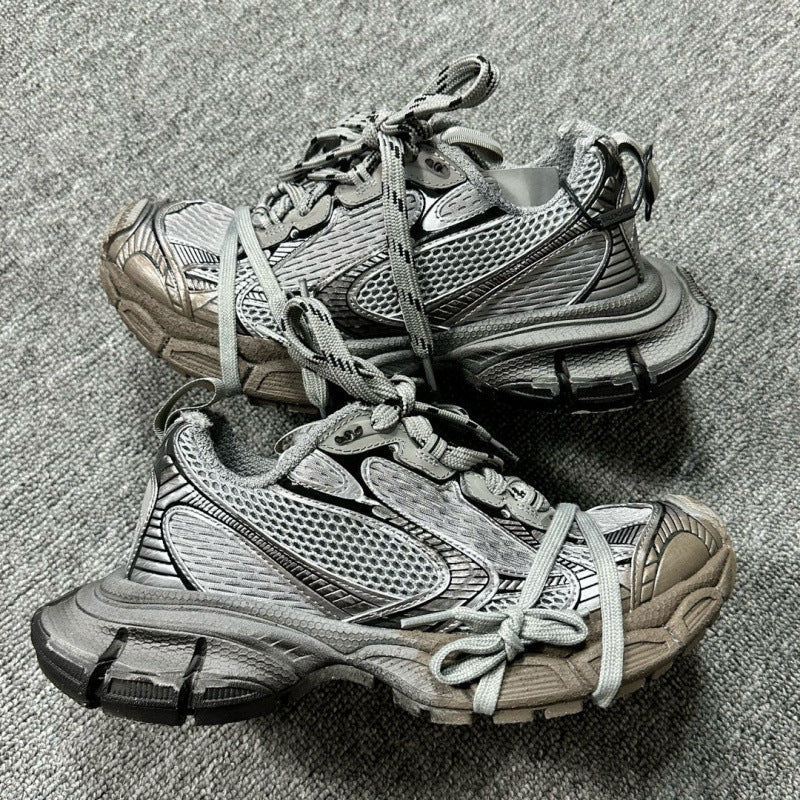 Unisex Paris 3XL Thick-Soled Dad Sneakers Retro Running Shoes Height-Increasing Casual Lace-Up Trainers