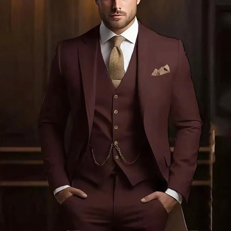 Premium 3-Piece Suit Set | Men’s Wedding & Banquet Suit with Vest | Tailored Fit Formal Wear in 20 Colors