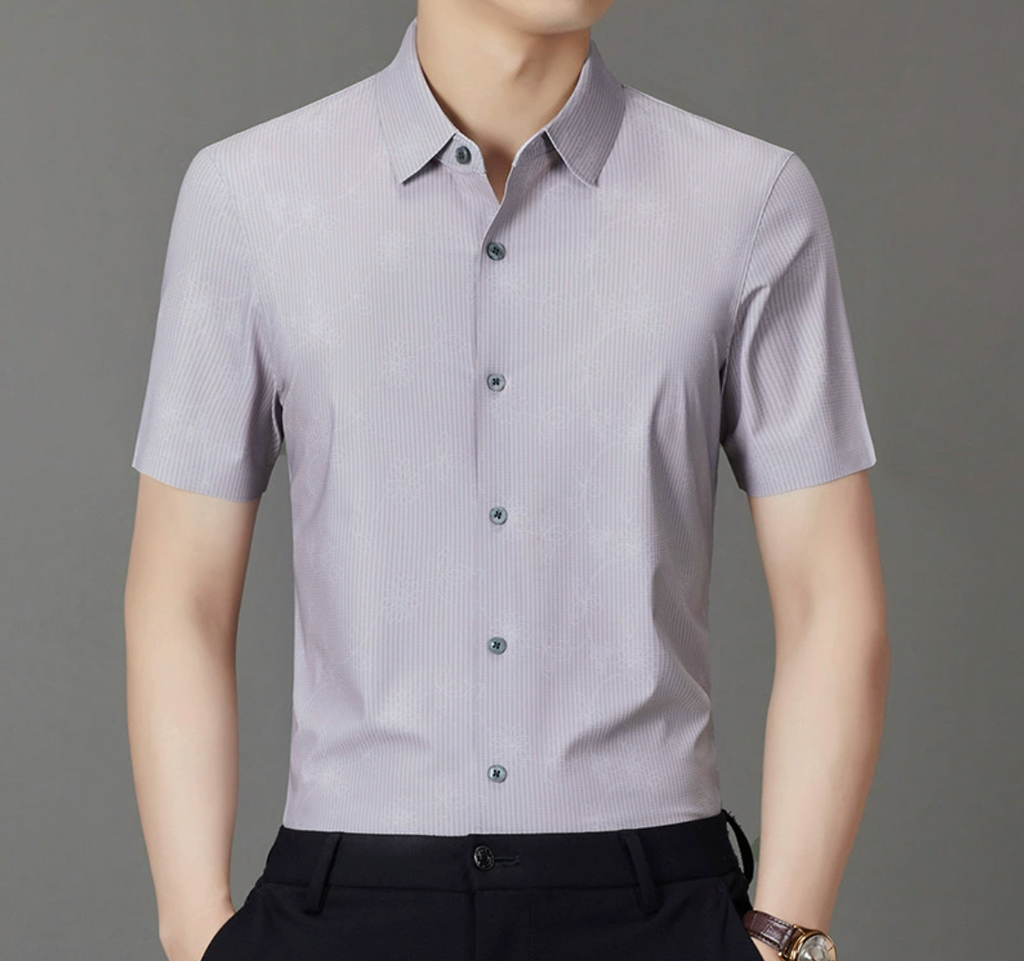 Herren Sommer Jacquard Strickcardigan – Leichtes &amp; Atmungsaktives Kurzarmshirt | 2568 