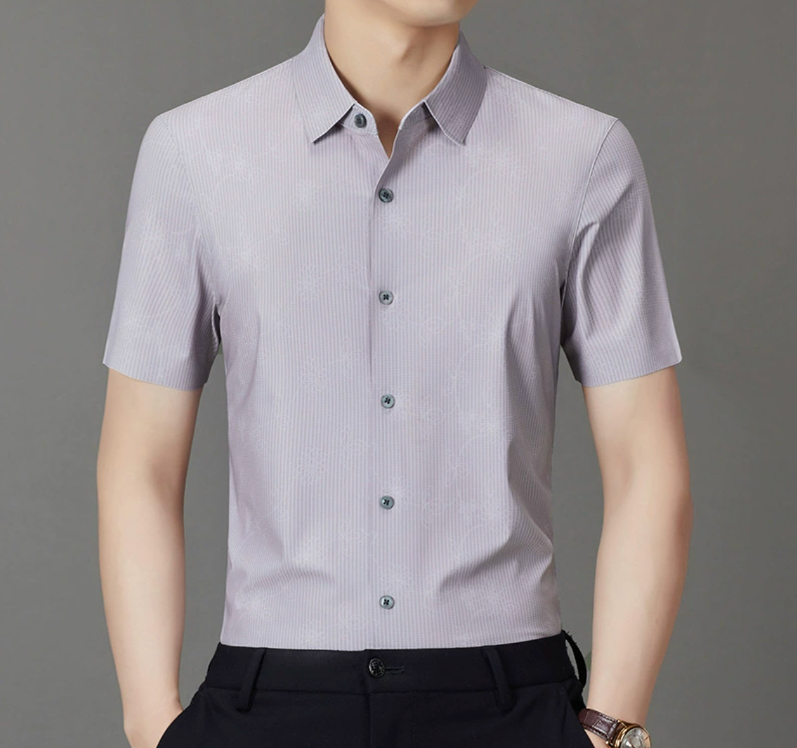 Herren Sommer Jacquard Strickcardigan – Leichtes &amp; Atmungsaktives Kurzarmshirt | 2568 