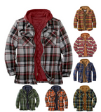 Herren-Flanelljacke mit Kapuze und Karomuster, leichte Thermo-Hemdjacke mit Reißverschluss für Herbst und Winter – gemütliche und weiche Oberbekleidung | SY0004 