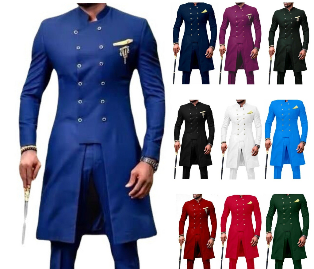 Herren Zweireiher Smoking Anzug Hochzeit Bräutigam Slim Jacke + Hose | 1873