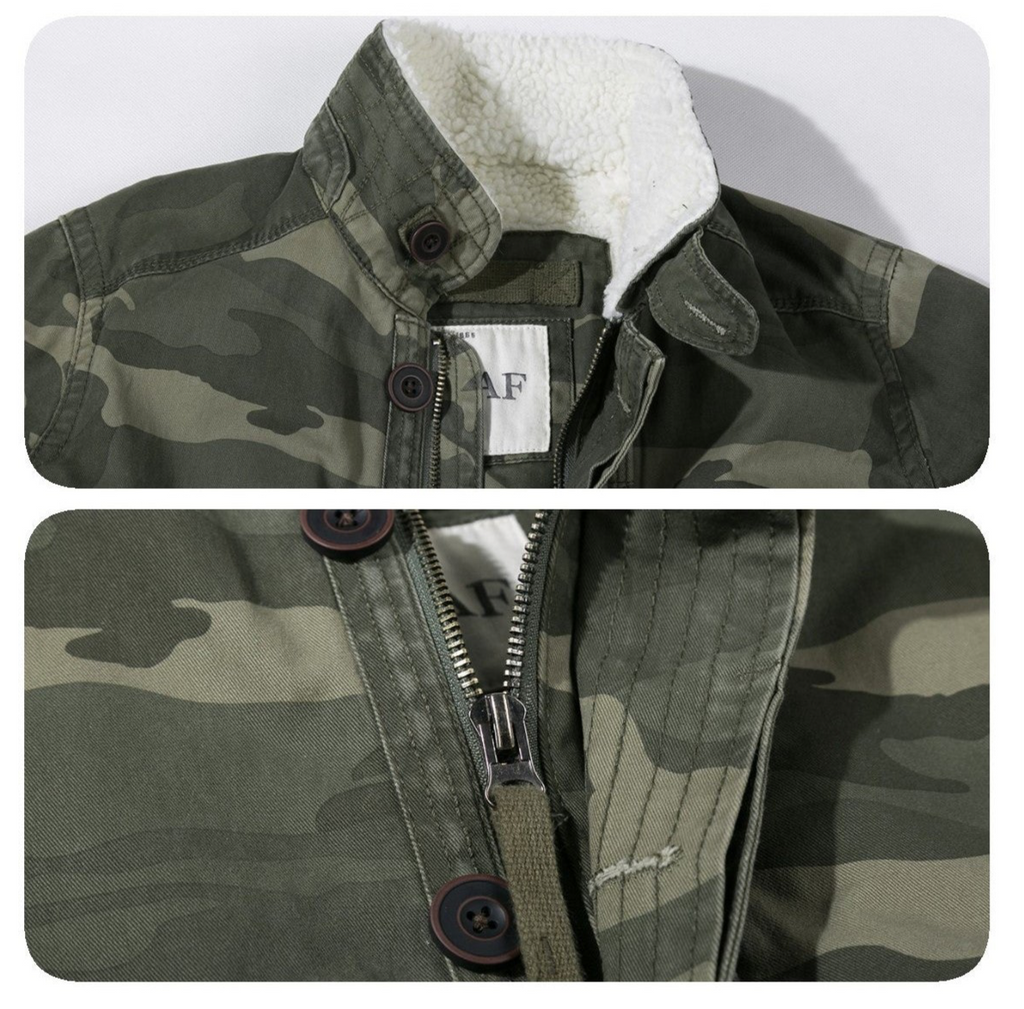 Weiche Premium-Fleecejacke für Herren – Winddichter Camouflage-Outdoor-Mantel mit dickem Plüsch-Innenfutter für ultimative Wärme | 318 