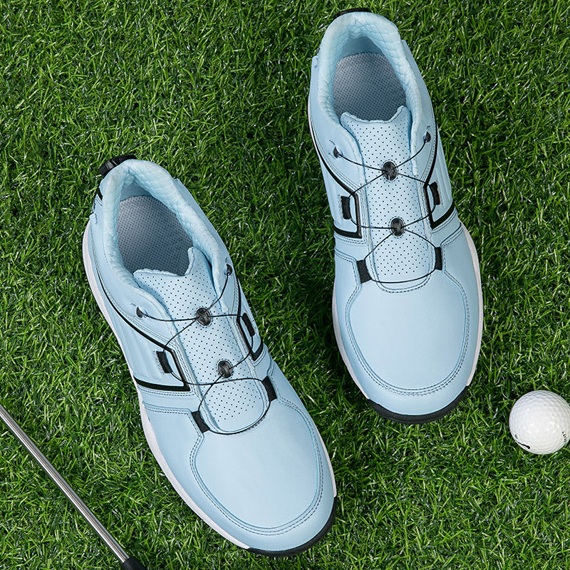 Chaussures de golf pour hommes, lacets rapides, baskets d'entraînement de golf en cuir antidérapantes | G160