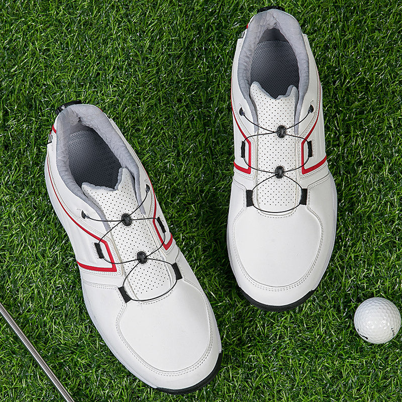 Chaussures de golf pour hommes, lacets rapides, baskets d'entraînement de golf en cuir antidérapantes | G160