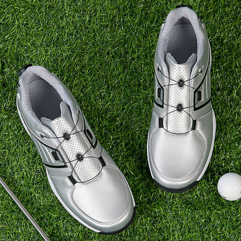 Men's Golf Shoes Quick Lacing Leather Golf Training Anti Slip Sneakers | G160