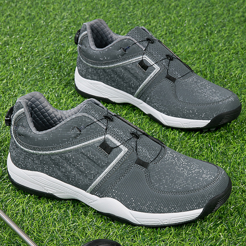 Men's Golf Shoes Quick Lacing Leather Golf Training Anti Slip Sneakers | G160