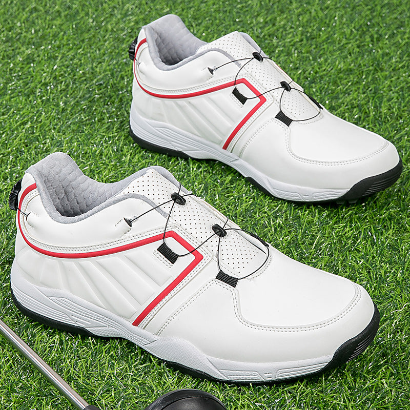 Men's Golf Shoes Quick Lacing Leather Golf Training Anti Slip Sneakers | G160