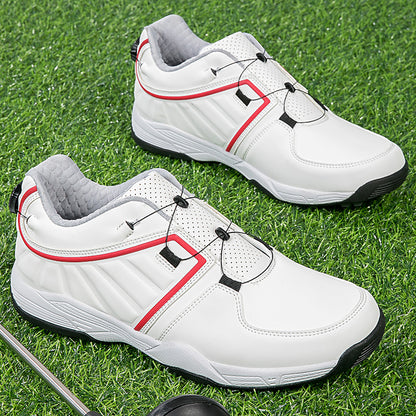 Chaussures de golf pour hommes, lacets rapides, baskets d'entraînement de golf en cuir antidérapantes | G160