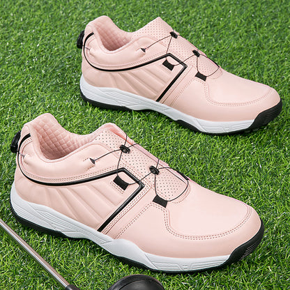 Chaussures de golf pour hommes, lacets rapides, baskets d'entraînement de golf en cuir antidérapantes | G160