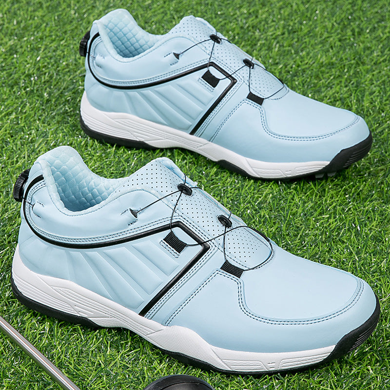 Men's Golf Shoes Quick Lacing Leather Golf Training Anti Slip Sneakers | G160