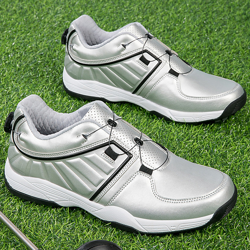 Chaussures de golf pour hommes, lacets rapides, baskets d'entraînement de golf en cuir antidérapantes | G160