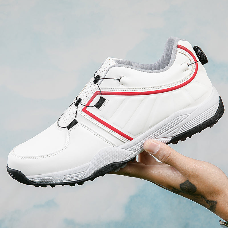 Chaussures de golf pour hommes, lacets rapides, baskets d'entraînement de golf en cuir antidérapantes | G160