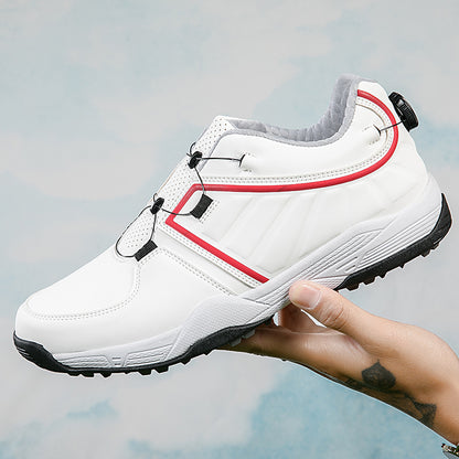 Chaussures de golf pour hommes, lacets rapides, baskets d'entraînement de golf en cuir antidérapantes | G160