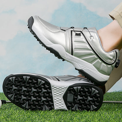 Chaussures de golf pour hommes, lacets rapides, baskets d'entraînement de golf en cuir antidérapantes | G160