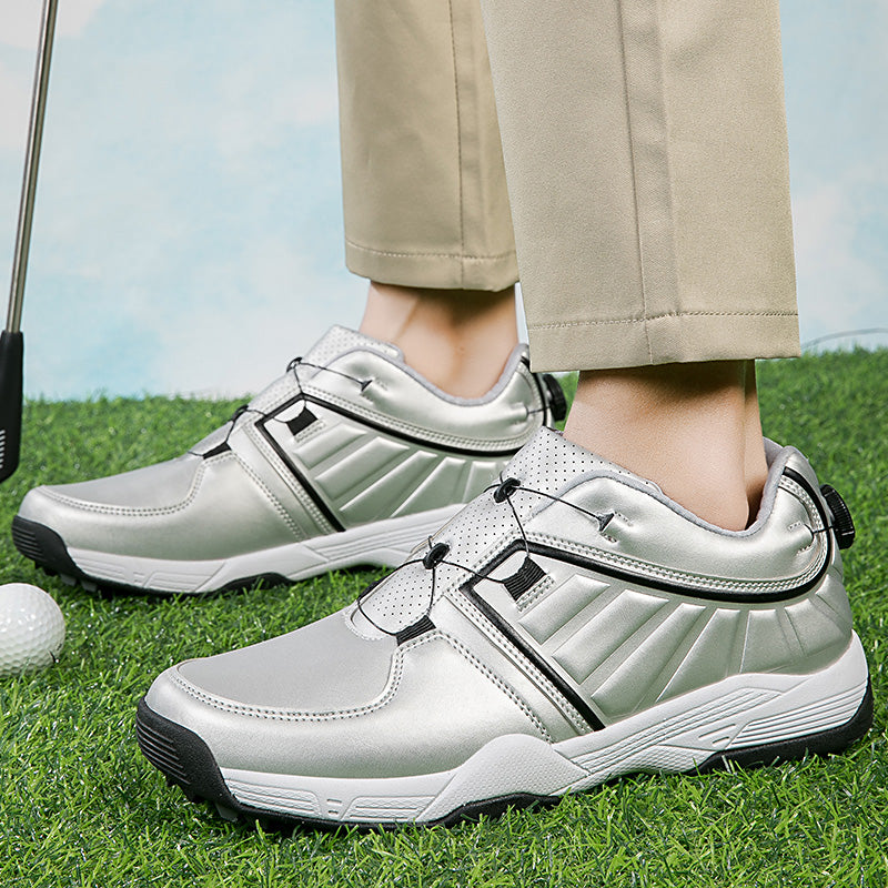 Men's Golf Shoes Quick Lacing Leather Golf Training Anti Slip Sneakers | G160