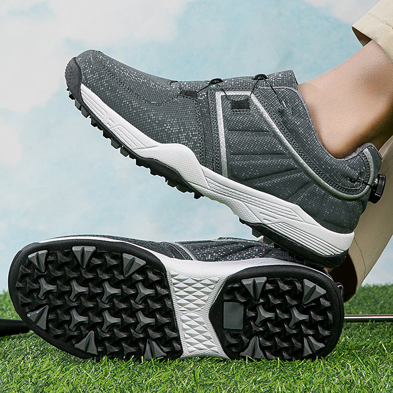 Chaussures de golf pour hommes, lacets rapides, baskets d'entraînement de golf en cuir antidérapantes | G160