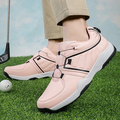 Chaussures de golf pour hommes, lacets rapides, baskets d'entraînement de golf en cuir antidérapantes | G160