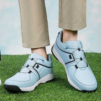 Chaussures de golf pour hommes, lacets rapides, baskets d'entraînement de golf en cuir antidérapantes | G160