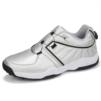 Chaussures de golf pour hommes, lacets rapides, baskets d'entraînement de golf en cuir antidérapantes | G160