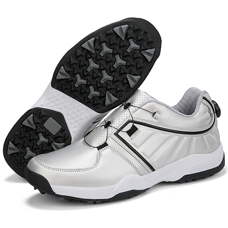 Chaussures de golf pour hommes, lacets rapides, baskets d'entraînement de golf en cuir antidérapantes | G160