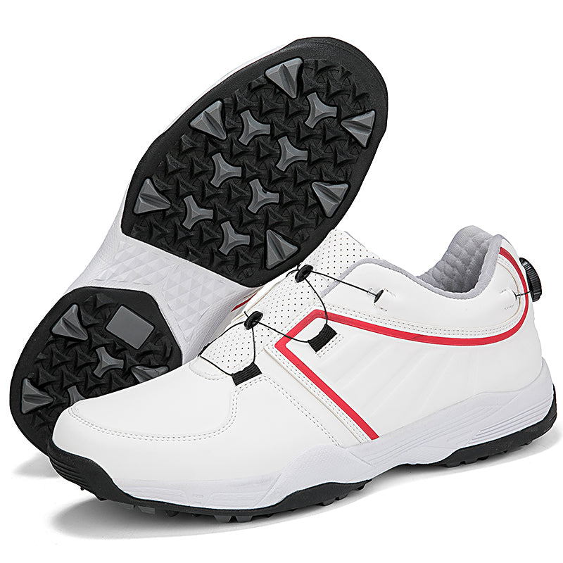 Chaussures de golf pour hommes, lacets rapides, baskets d'entraînement de golf en cuir antidérapantes | G160