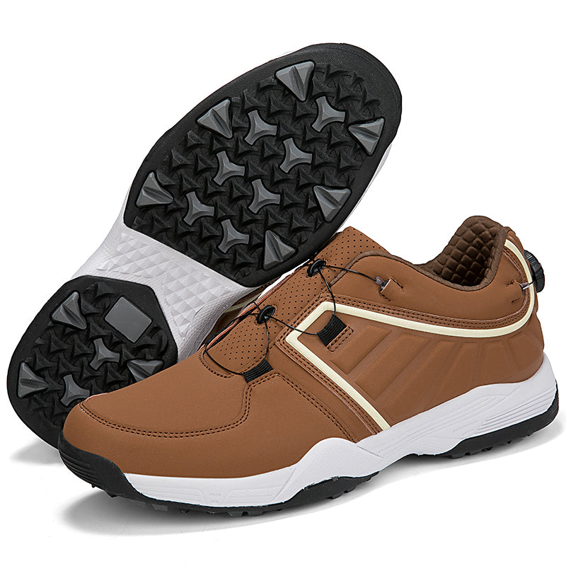 Chaussures de golf pour hommes, lacets rapides, baskets d'entraînement de golf en cuir antidérapantes | G160