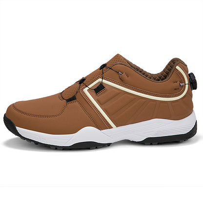 Chaussures de golf pour hommes, lacets rapides, baskets d'entraînement de golf en cuir antidérapantes | G160