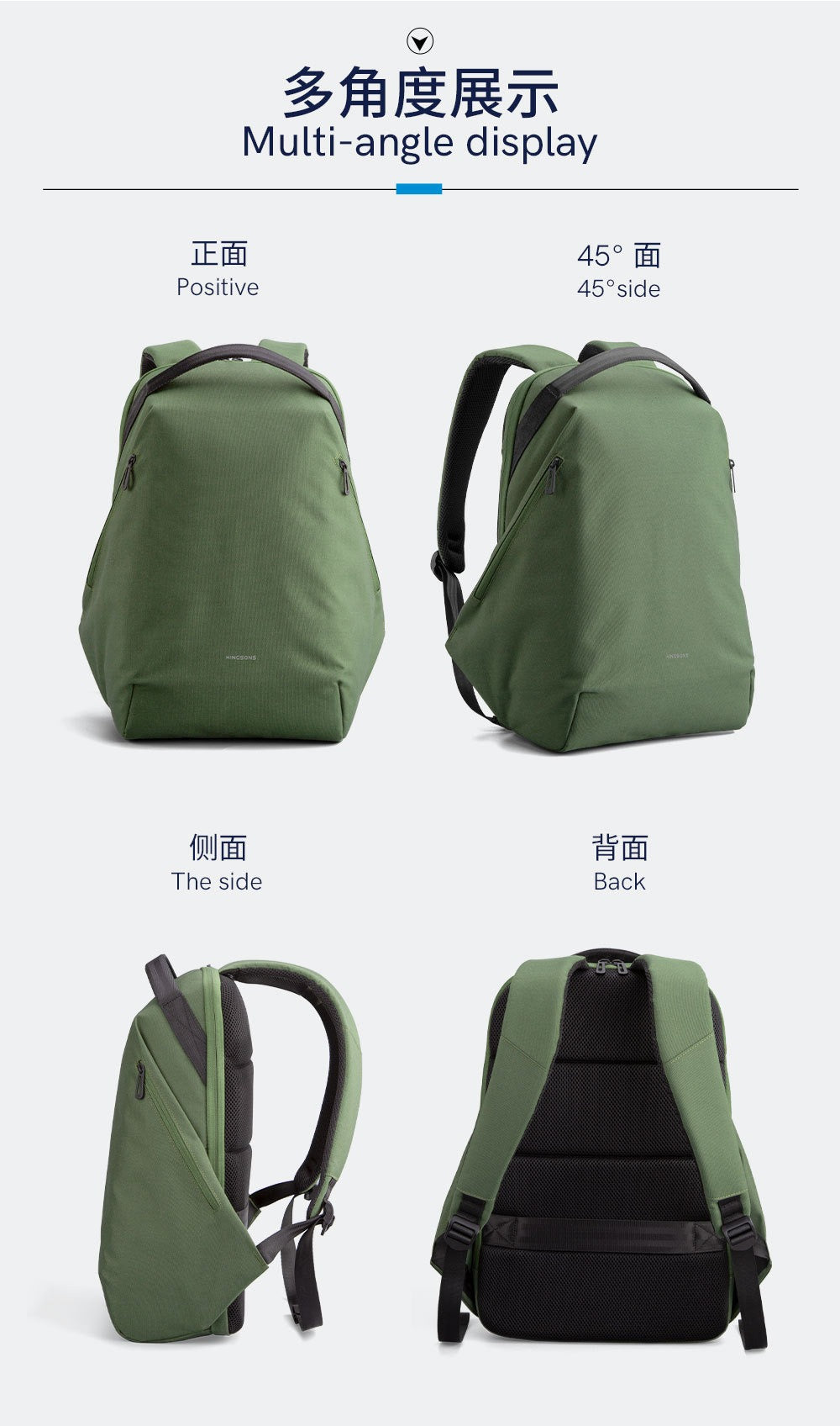 Kingsons Umweltfreundlicher Herrenrucksack – RPET, USB &amp; Schloss | 9658 