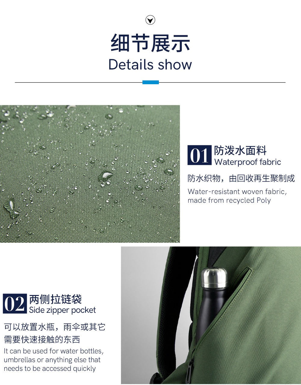 Kingsons Umweltfreundlicher Herrenrucksack – RPET, USB &amp; Schloss | 9658 