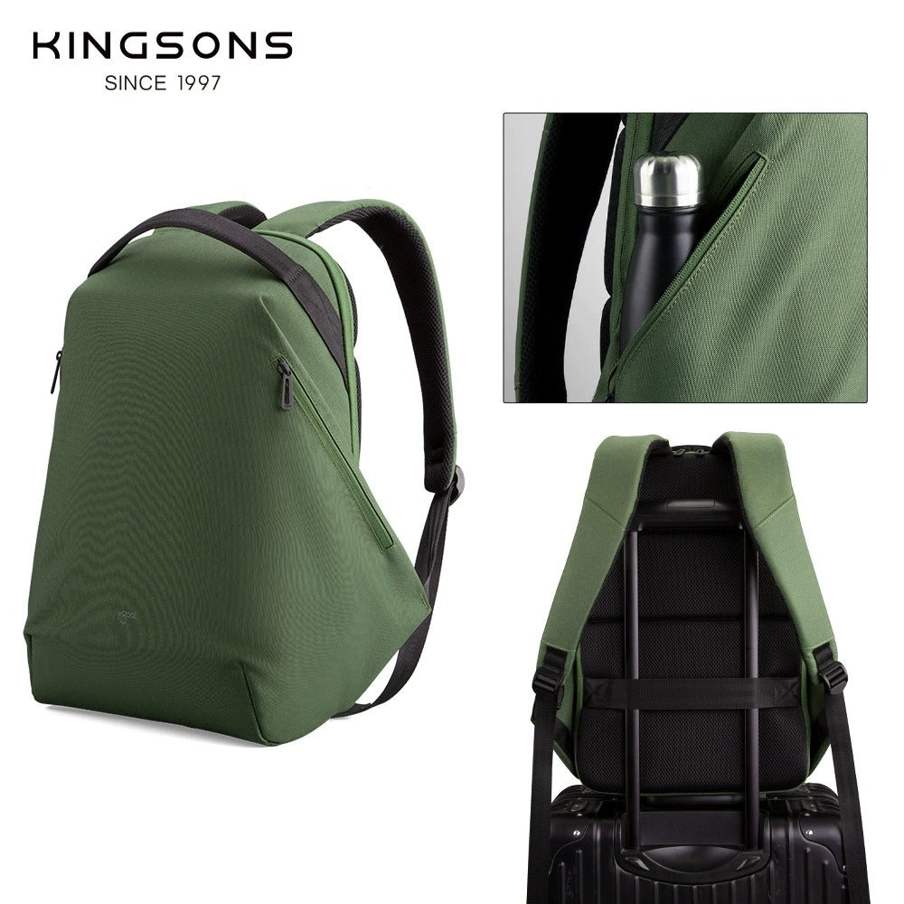 Kingsons Umweltfreundlicher Herrenrucksack – RPET, USB &amp; Schloss | 9658 