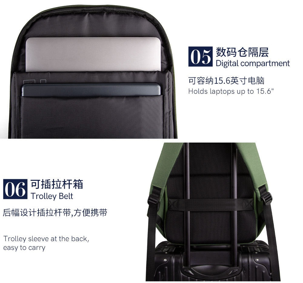 Kingsons Umweltfreundlicher Herrenrucksack – RPET, USB &amp; Schloss | 9658 