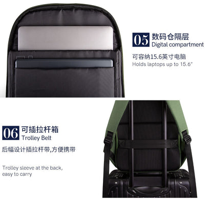 Kingsons Umweltfreundlicher Herrenrucksack – RPET, USB &amp; Schloss | 9658 