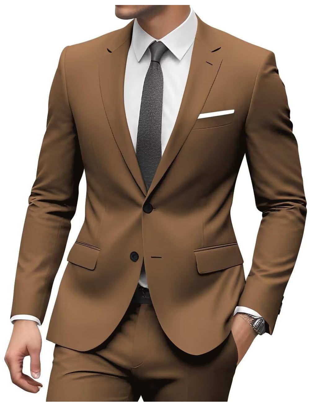 3-teiliger Herrenanzug mit Kragen für Hochzeitsfeiern und formelle Smokings, Jacke mit Hose, Weste, Anzug-Sets | 701 