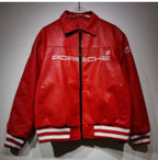 F1 Premium PU Leather Racing Jacket Embroidered Moto Biker Coat for Men Vintage Retro Motorcycle Casual Blazer