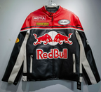 F1 Premium PU Leather Racing Jacket Embroidered Moto Biker Coat for Men Vintage Retro Motorcycle Casual Blazer